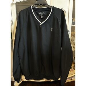 Austin Golf Tour Collection Mens L Windbreaker V Neck Black